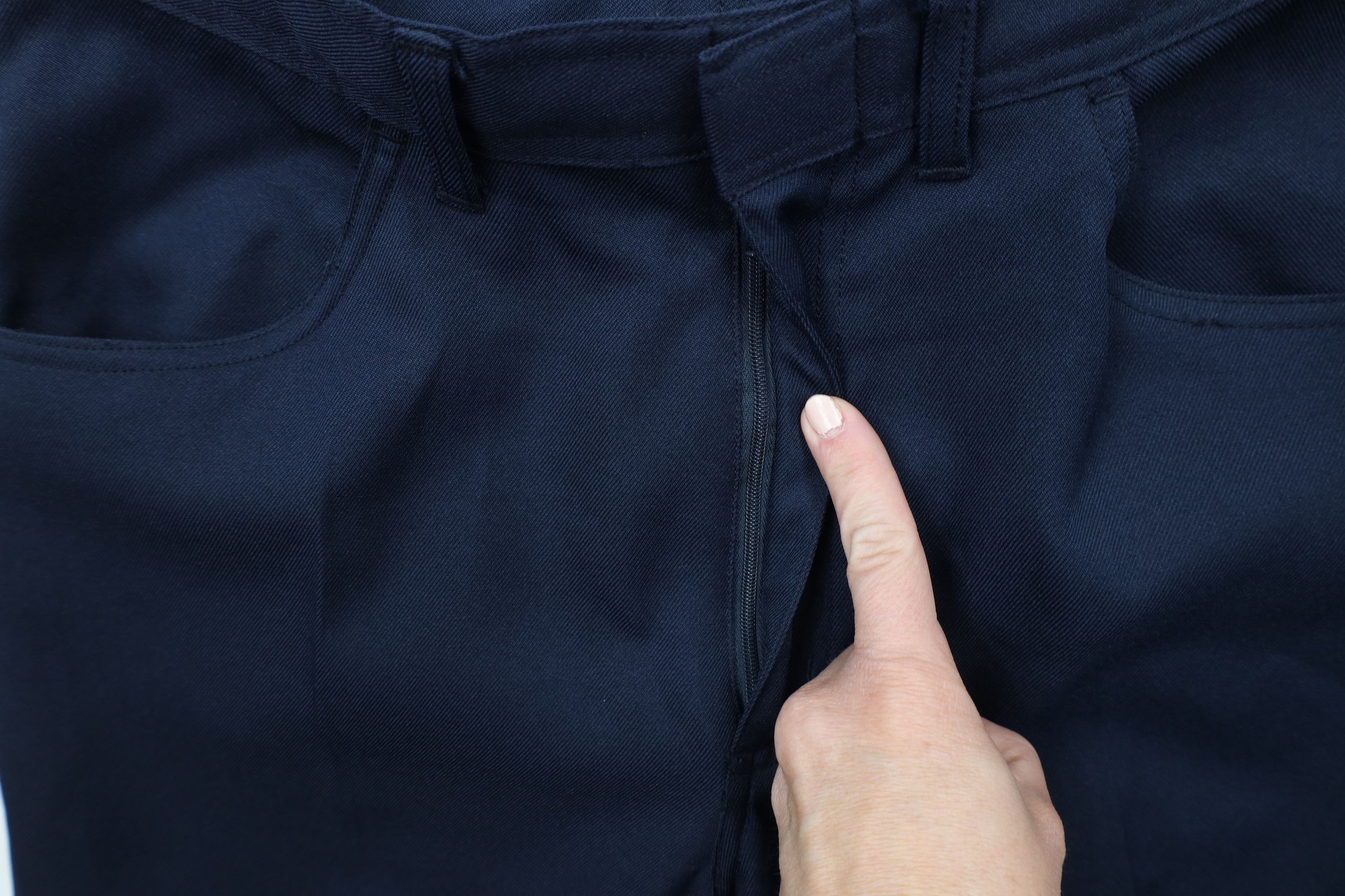 Vintage Vintage 90s Streetwear Flared Wide Leg Chino Pants Navy Blue Size US 30 / EU 46 - 7 Thumbnail