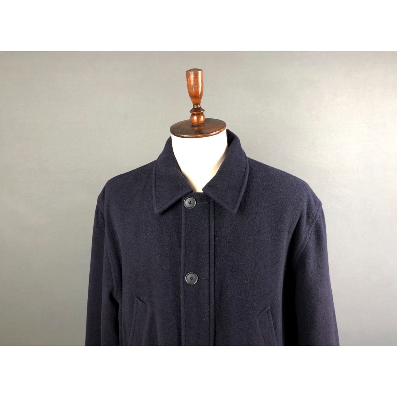Ralph Lauren Ralph Lauren Coat Mens XL Dark Blue Wool Blend Overcoat Solid Two-Way Zipper Button Zip Lined Pocketed Mid-Length Casual Jacket/Coat Size US XL / EU 56 / 4 - 5 Thumbnail