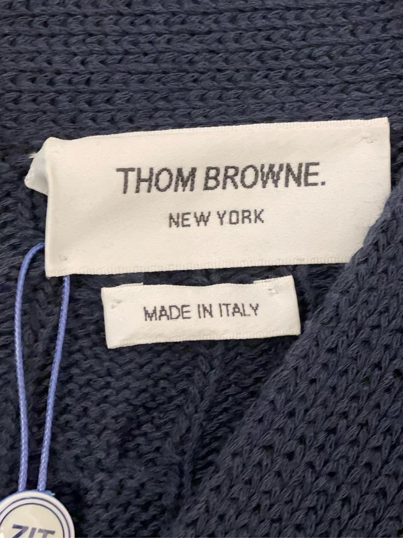 Thom Browne Thom browne Navy blue back zipper gold buckle knitted jacke Size US S / EU 44-46 / 1 - 5 Thumbnail