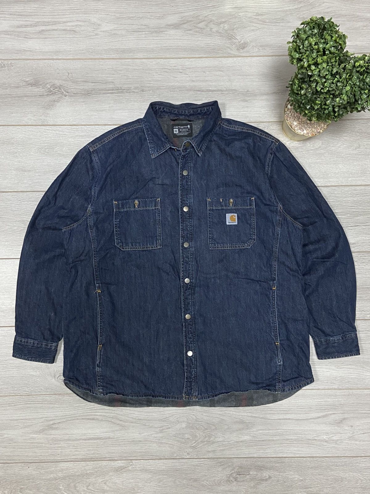 Carhartt Carhartt insulated lined denim jacket shirt buttons pockets Size US XXL / EU 58 / 5 - 1 Thumbnail