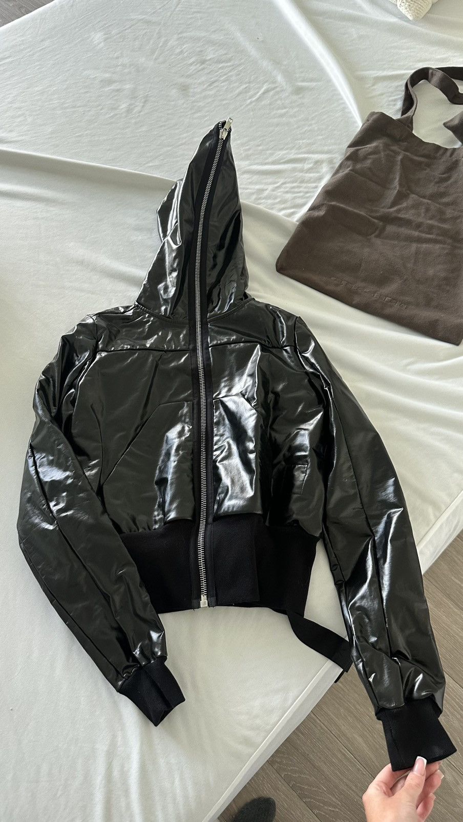 Rick Owens Drkshdw Rick owens DRKSHDW black coated hoodie Size S / US 4 / IT 40 - 1 Thumbnail