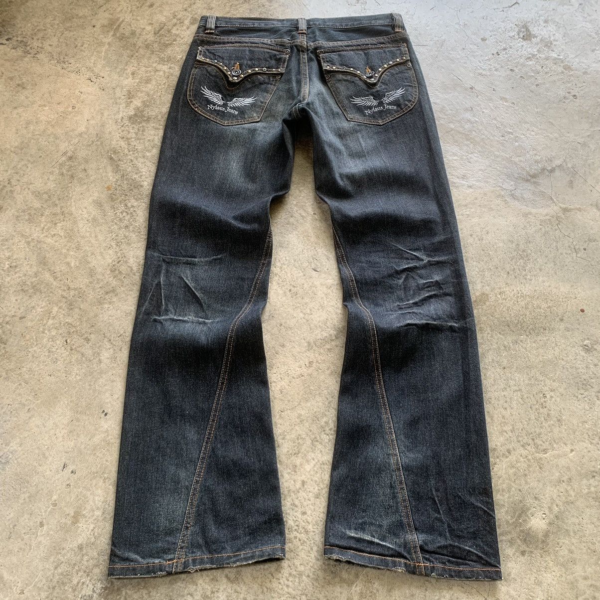 Japanese Brand Nylaus Clothing wings studded flared jeans Size US 32 / EU 48 - 2 Thumbnail