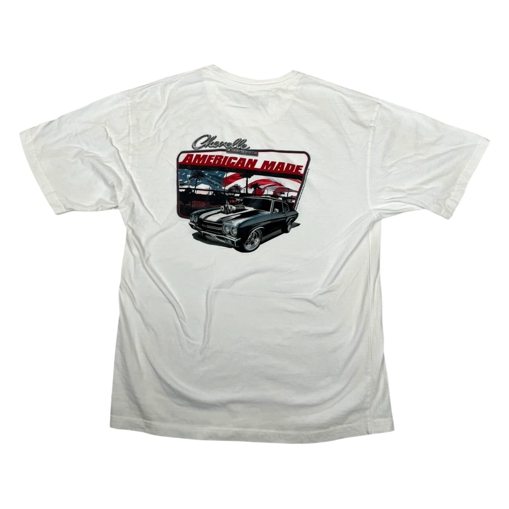 Etro Chevelle American Made T-Shirt Mens XL White Muscle Car USA Flag Chevrolet Retro Shirt Size US XL / EU 56 / 4 - 2 Thumbnail