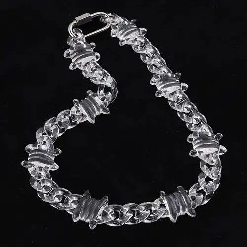 Japanese Brand Unisex Transparent Acrylic Thorns Chain Necklace Size ONE SIZE - 4 Thumbnail