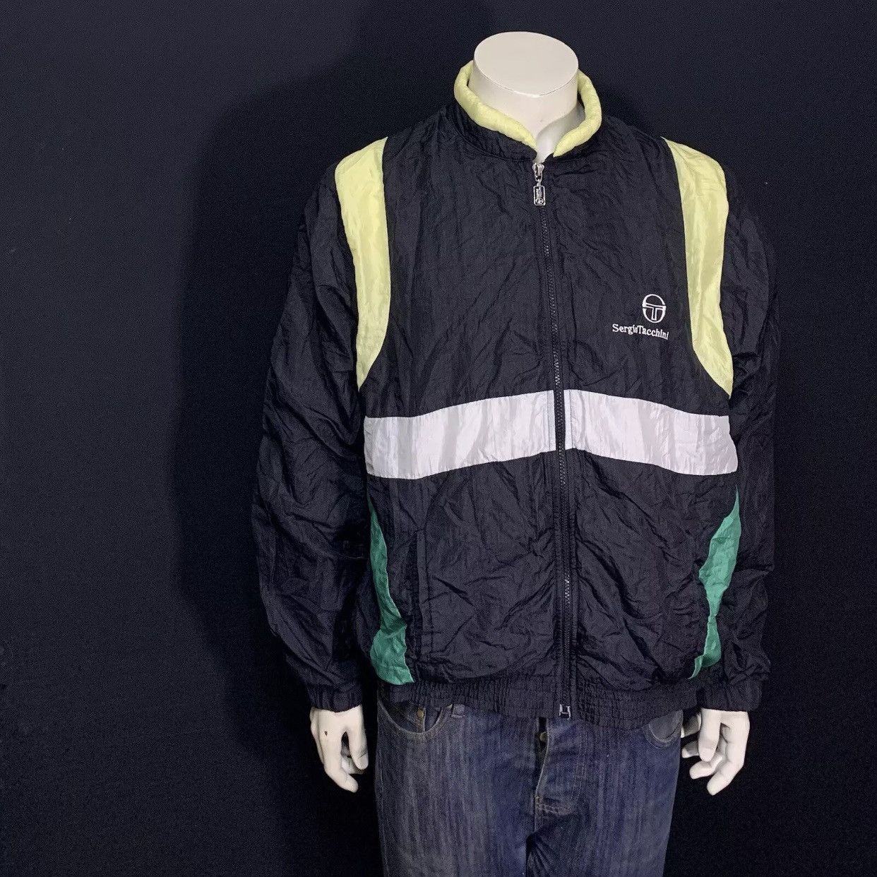 Sergio Tacchini × Vintage Vintage 90s Sergio Tacchini Nylon Track Jacket Size 52 Size US L / EU 52-54 / 3 - 2 Thumbnail