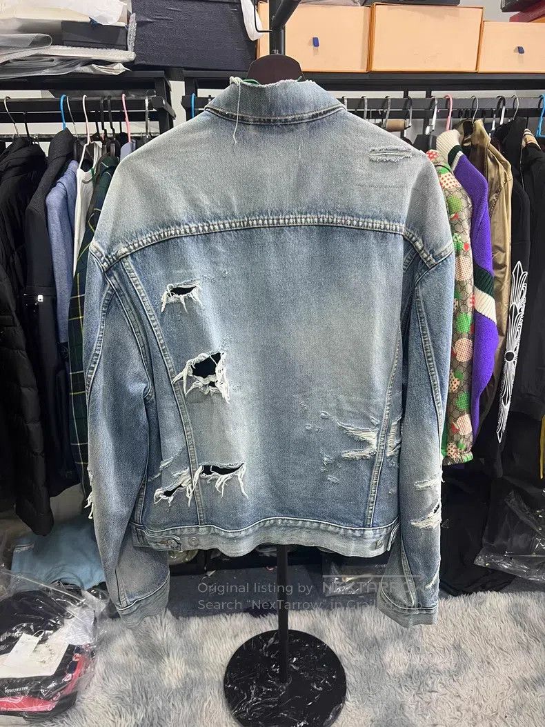 Balenciaga Balenciaga Destroyed denim jacket Size US S / EU 44-46 / 1 - 2 Thumbnail