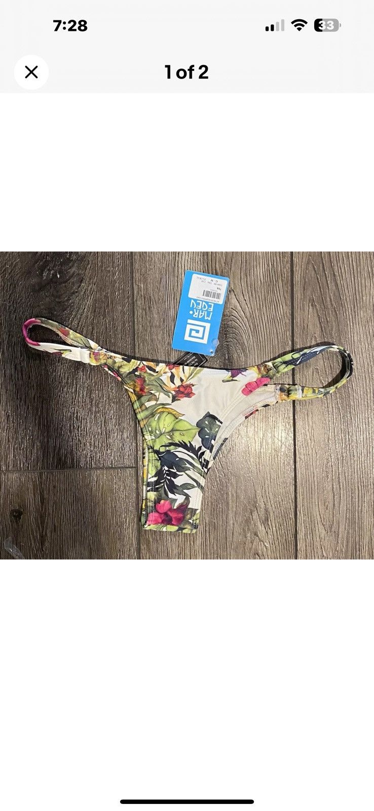 Other NEW W/TAGS Floral Swim Suit Bottom Size 30" / US 8 / IT 44 - 2 Thumbnail