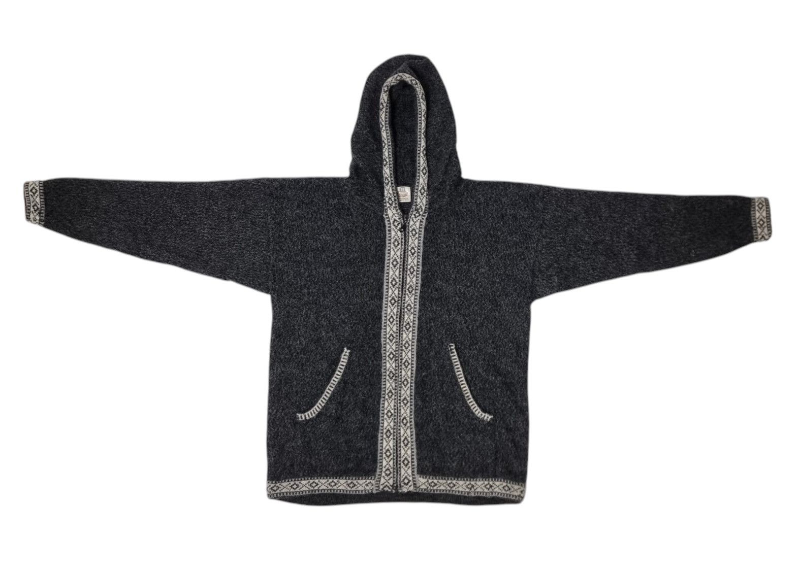 Vintage Peruvian Alpaca wool hoodie sweater L Size L / US 10 / IT 46 - 6 Thumbnail