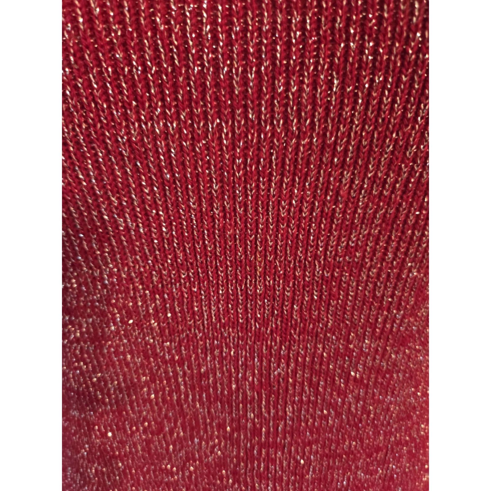 Vintage VINTAGE Adriana Red Metallic Turtleneck Acrylic Sweater Womens M 1970s Red Womens M Size M / US 6-8 / IT 42-44 - 3 Thumbnail