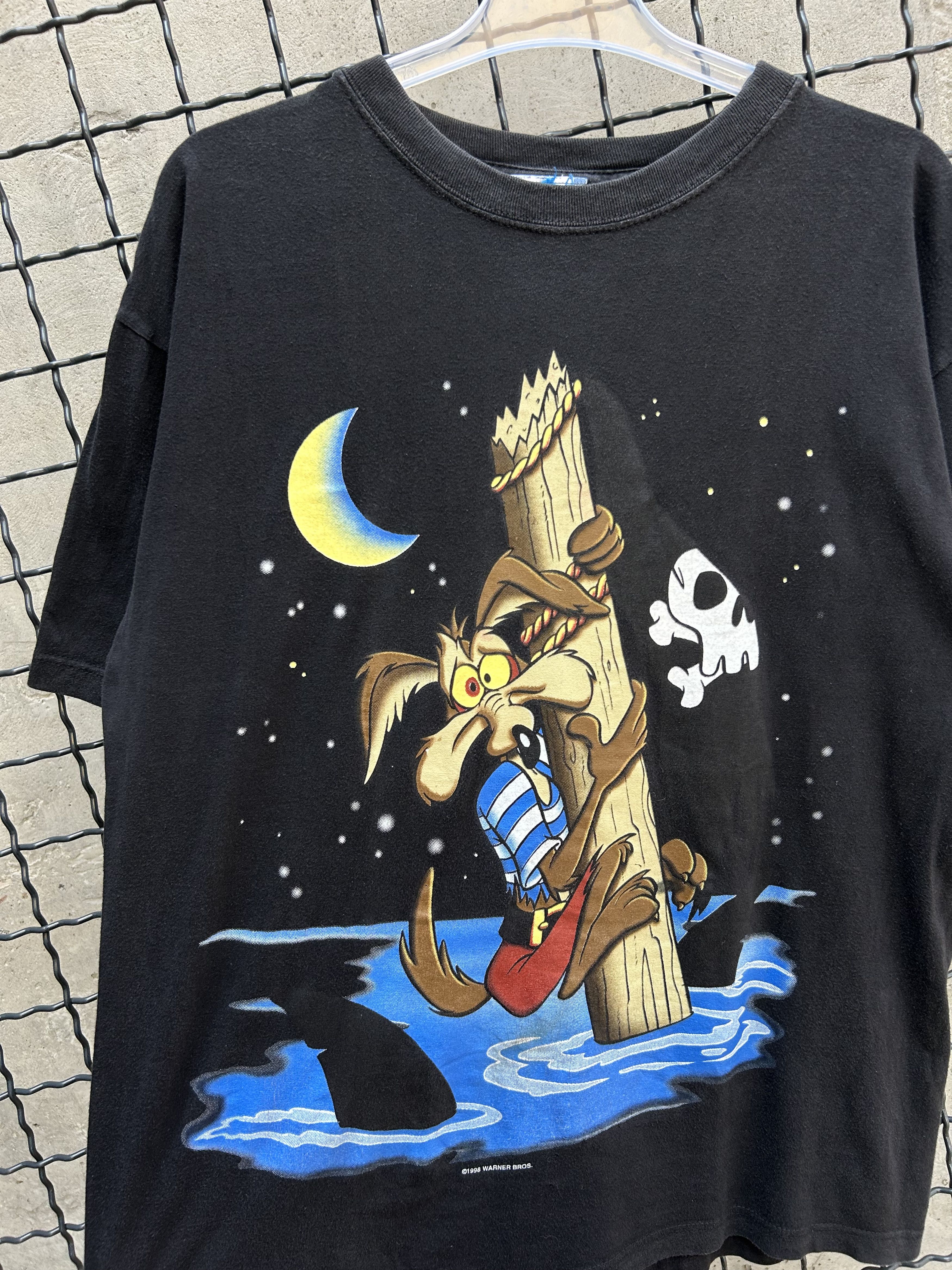 Cartoon Network Vintage 1998 Looney Tunes Willie e Coyote Cartoon T-shirt Size US L / EU 52-54 / 3 - 3 Thumbnail