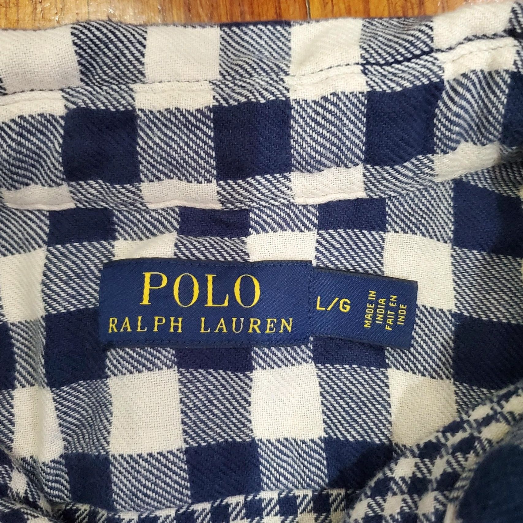 Polo Ralph Lauren Polo Ralph Lauren Shirt Mens Large Blue White Plaid Flannel Button Down Heavy Size US L / EU 52-54 / 3 - 5 Thumbnail