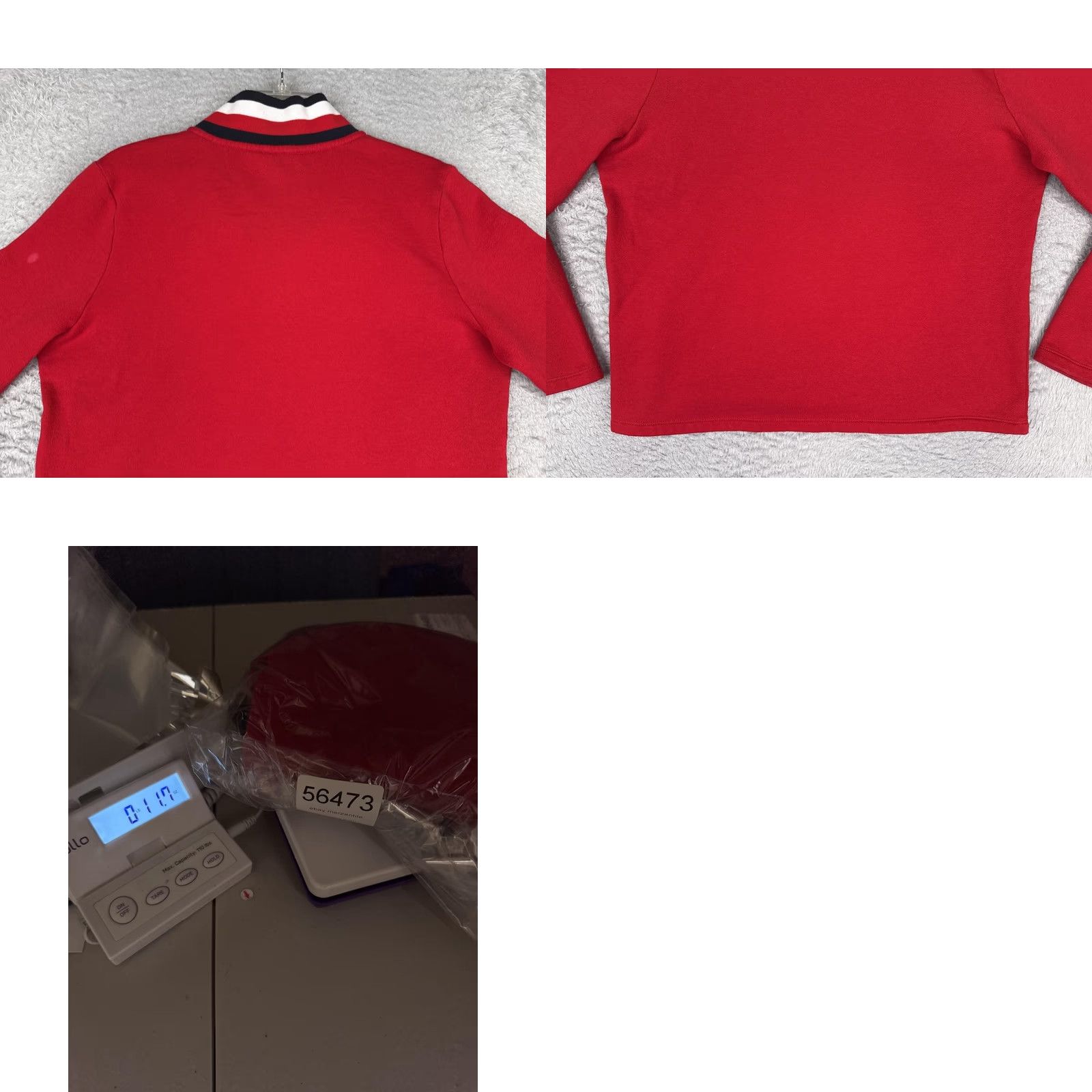Tommy Hilfiger Tommy Hilfiger Sweater Womens L Red 1/4 Zip Mock Neck Jersey Logo Pullover Size L / US 10 / IT 46 - 9 Thumbnail