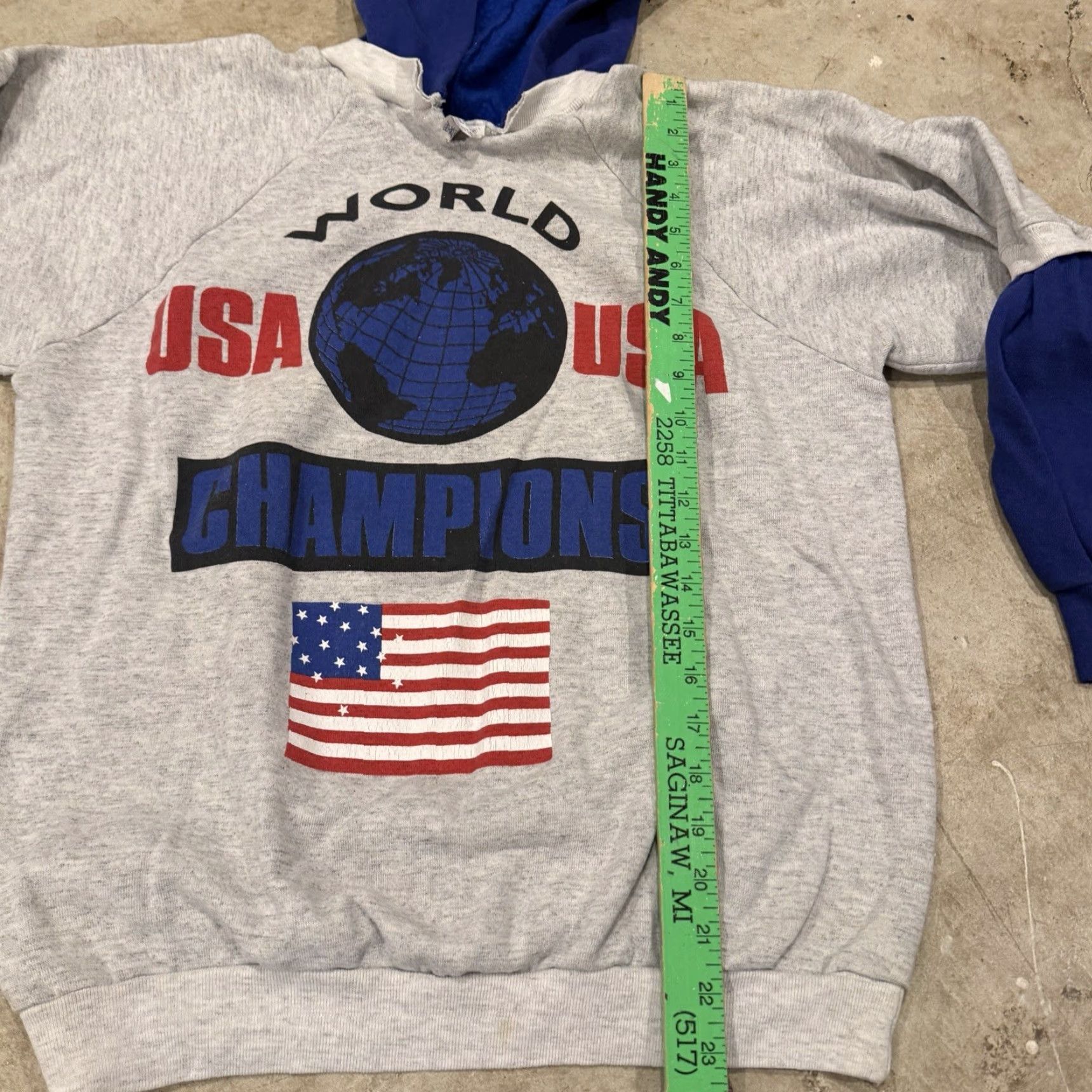 Champion VINTAGE Hoodie USA Champions Layered Mens M Gray 80s USA Made Size US M / EU 48-50 / 2 - 6 Thumbnail