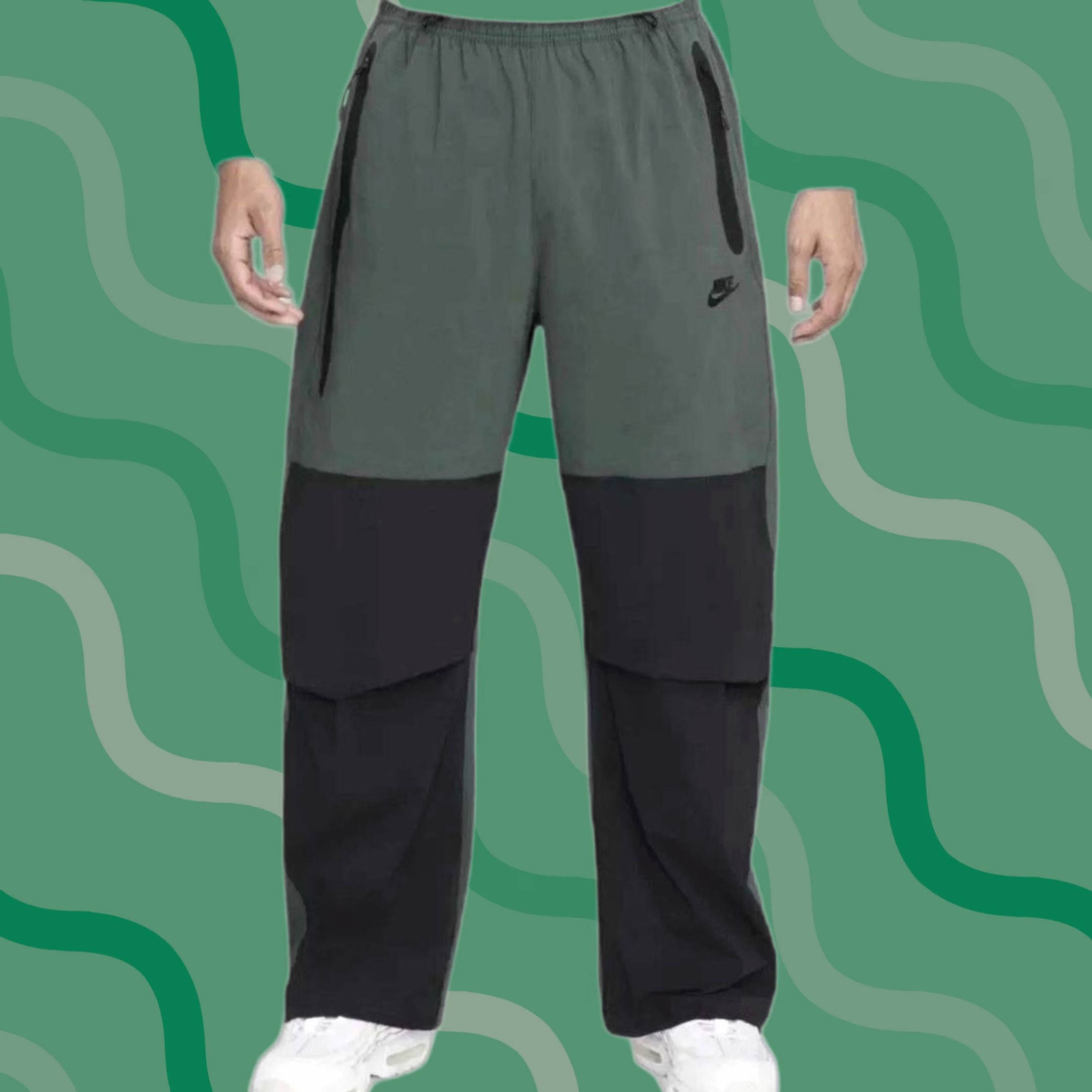 Nike Nike Tech Woven Track Pants Green Black Mens M Size US 31 - 1 Thumbnail