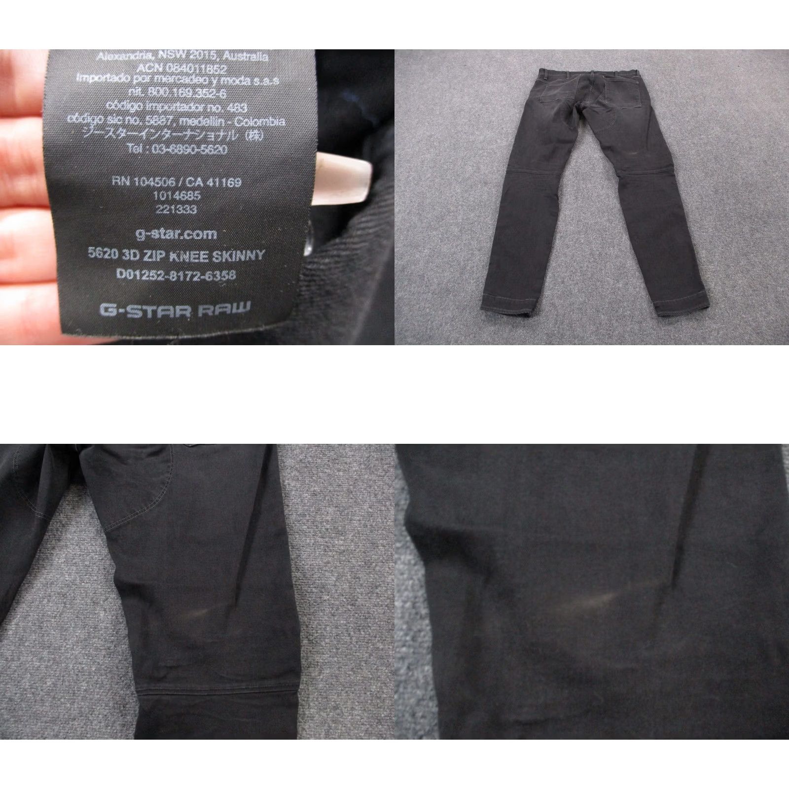 G-Star G Star Raw Jeans Men 36 X 36 Black Denim Waist Fit Skinny Grunge X 5620 Size US 35 - 9 Thumbnail