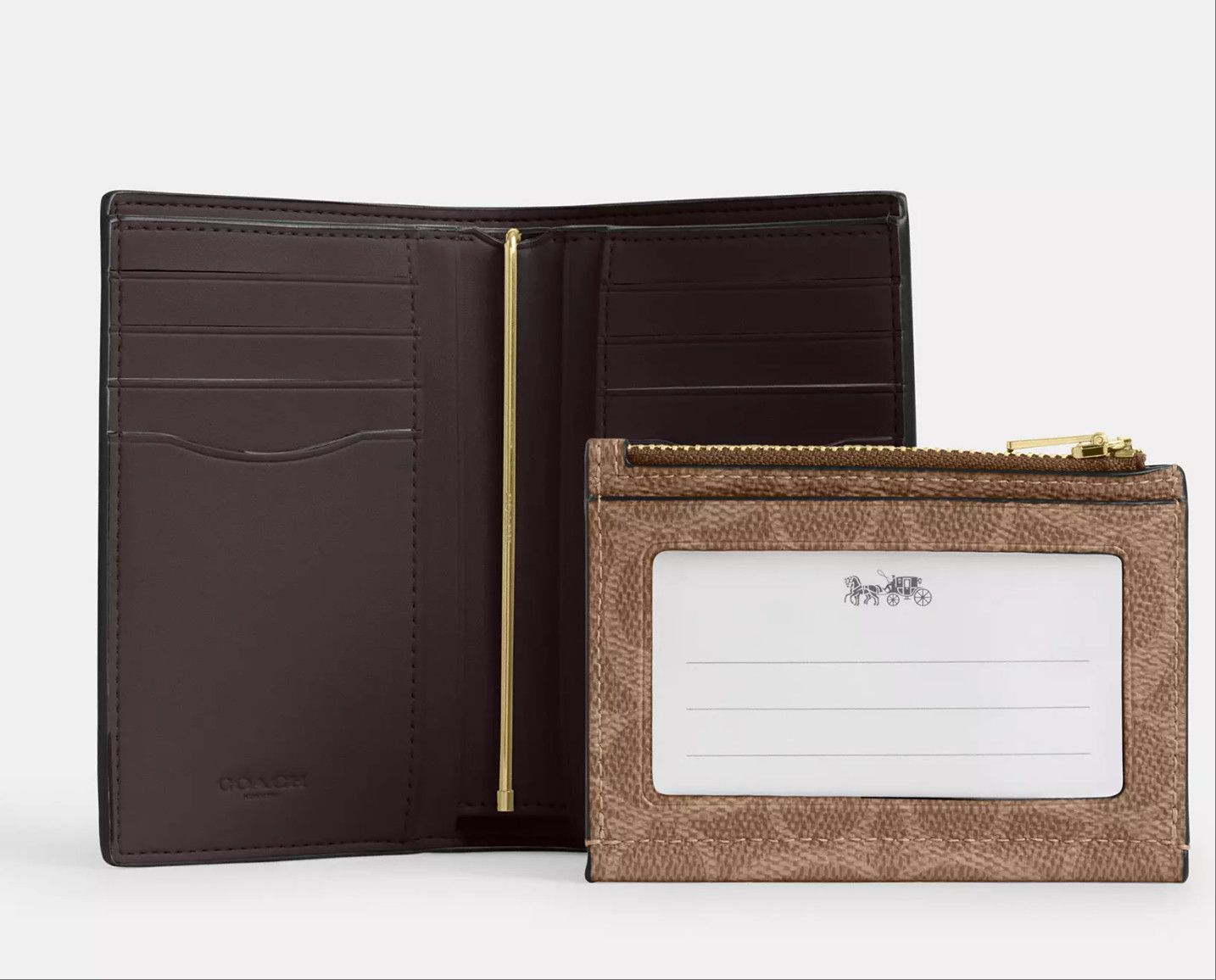 Coach 2 In 1 Wallet In Blocked Signature Canvas CBK54 Size ONE SIZE - 7 Thumbnail
