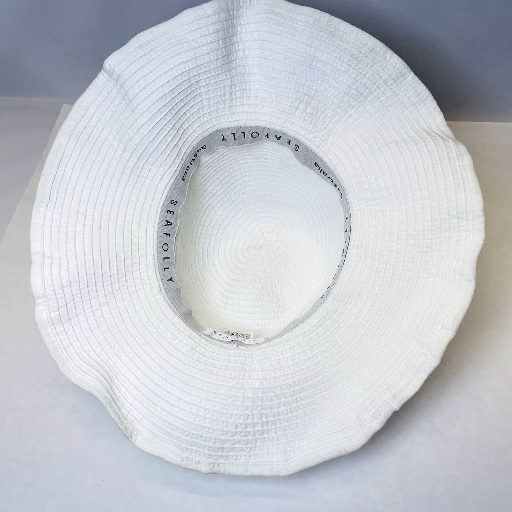 Vintage Seafolly Australia Hat Women's Wide Brim Sun Hat One Size White Beach Travel Size ONE SIZE - 6 Thumbnail