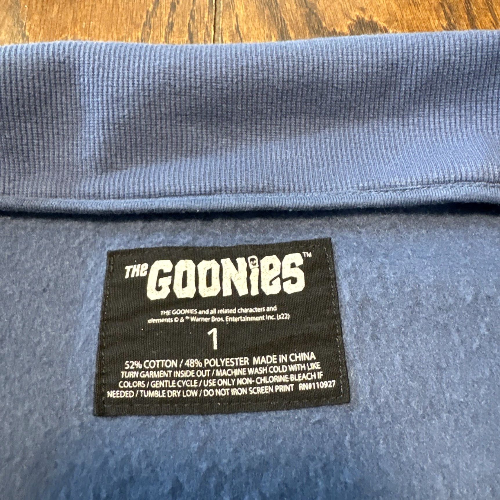 Logo 7 The Goonies Logo Sweatshirt Mens Blue Size M Pullover Knit Heavy Blend 1/4 Zip Mock Neck Logo Bike Club USA Official Size US M / EU 48-50 / 2 - 4 Thumbnail