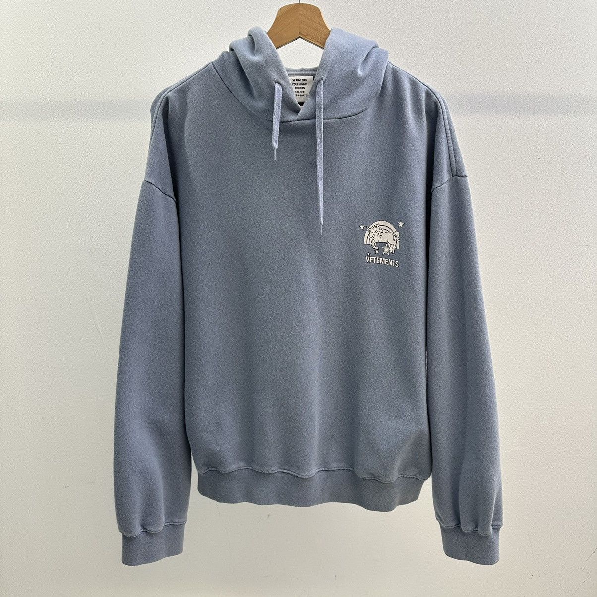 image of Vetements Unicorns And Rainbows Hoodie in Blue, Men's (Size Medium)