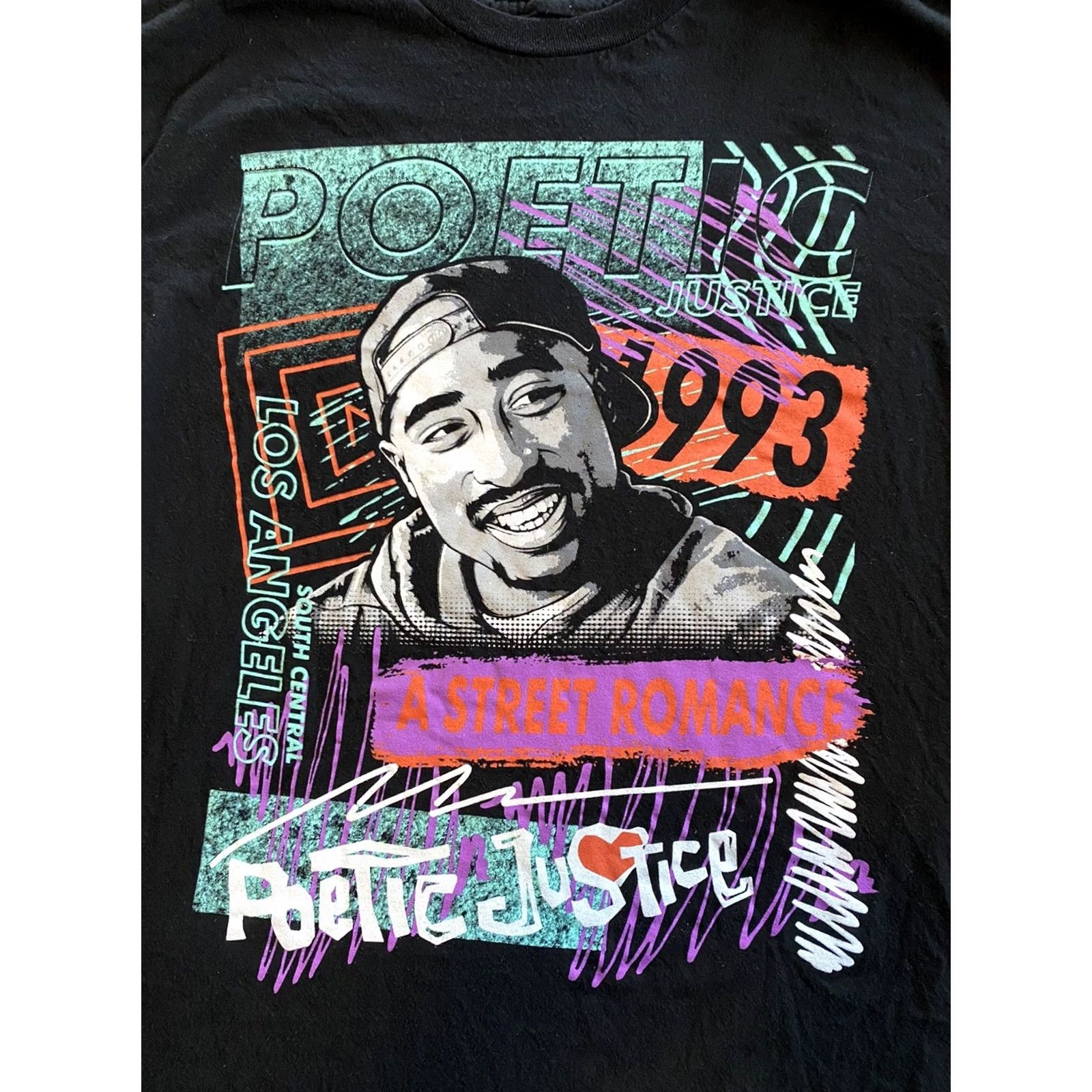 Vintage Rare Poetic Justice “A Street Romance” T-Shirt Black L 1993 Front Mens L Men Size L / US 10 / IT 46 - 3 Thumbnail