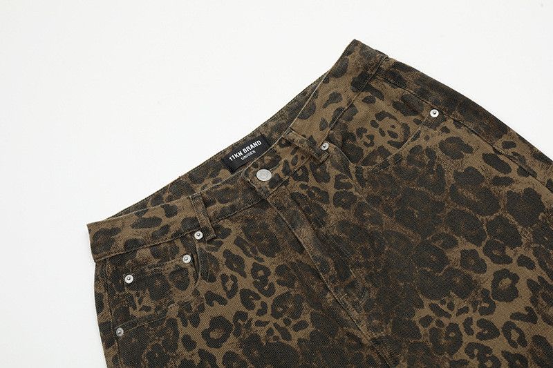 Vintage American retro men's loose leopard print jeans Size US 32 / EU 48 - 3 Thumbnail