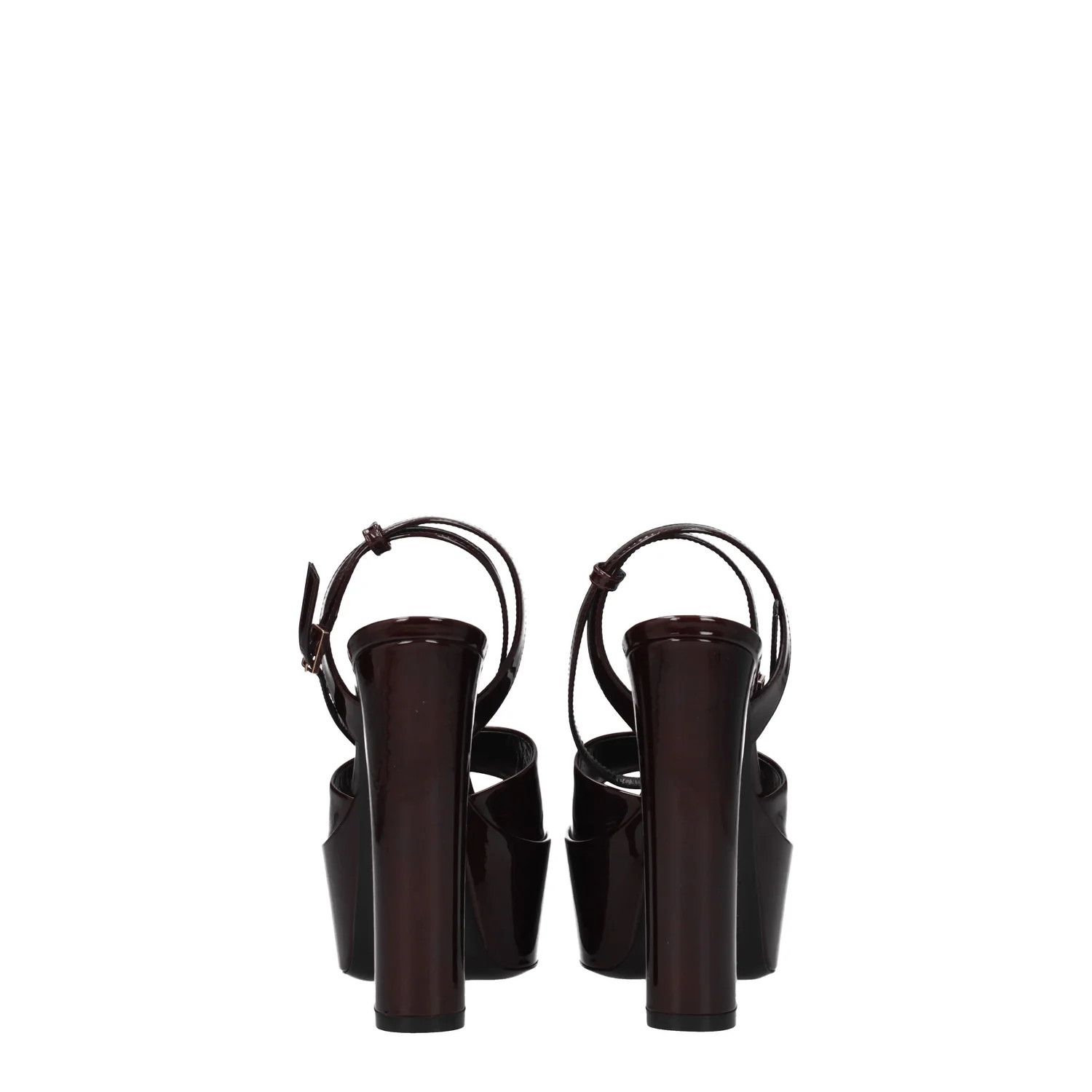 Saint Laurent Paris ob1o1e1124 Patent Leather Sandals in Burgandy Size US 8.5 / IT 38.5 - 5 Thumbnail