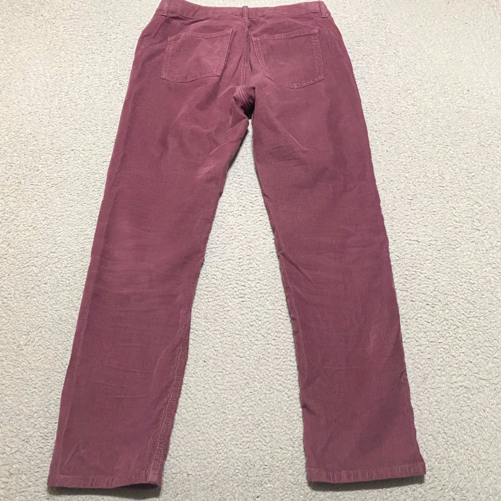 Boden Boden Womens Jeans Corduroy Red Slim Straight High Rise 10 Regular 28in Inseam 5-Pocket Pattern Solid Cotton Spandex Women Size 32" / US 10 / IT 46 - 2 Thumbnail