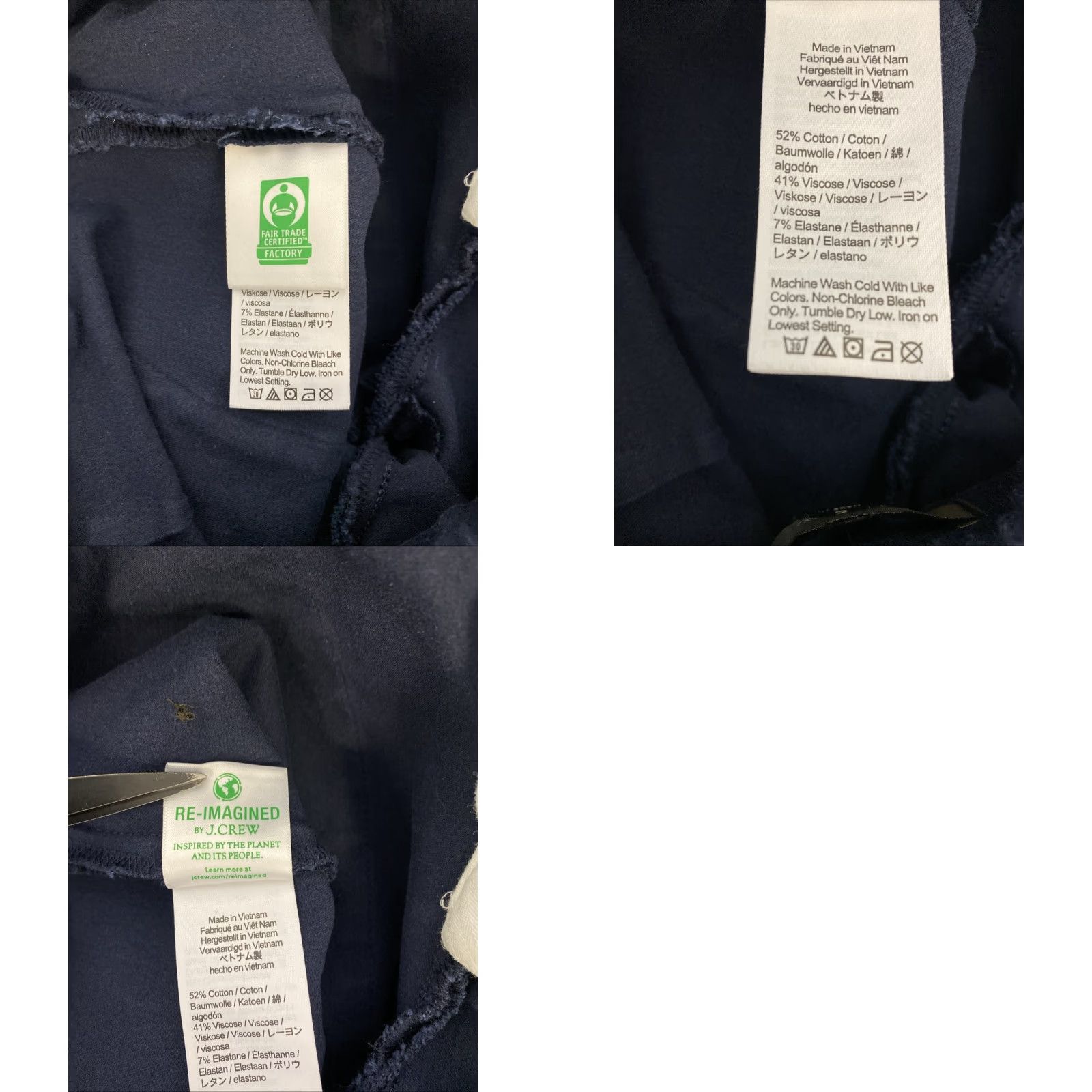 J.Crew J.CREW Wide Leg Pants Bi-Stretch Cotton High Waist Navy Women's 2 Cropped Size 26" / US 2 / IT 38 - 8 Thumbnail
