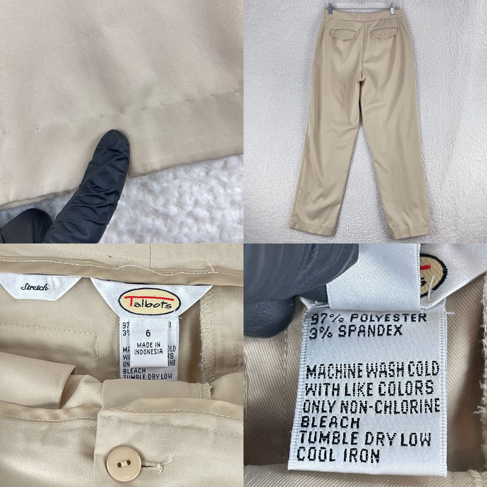 Talbots Talbots Dress Pants Womens 6 Beige Straight Leg Stretch Office Career Casual Size 28" / US 6 / IT 42 - 9 Thumbnail