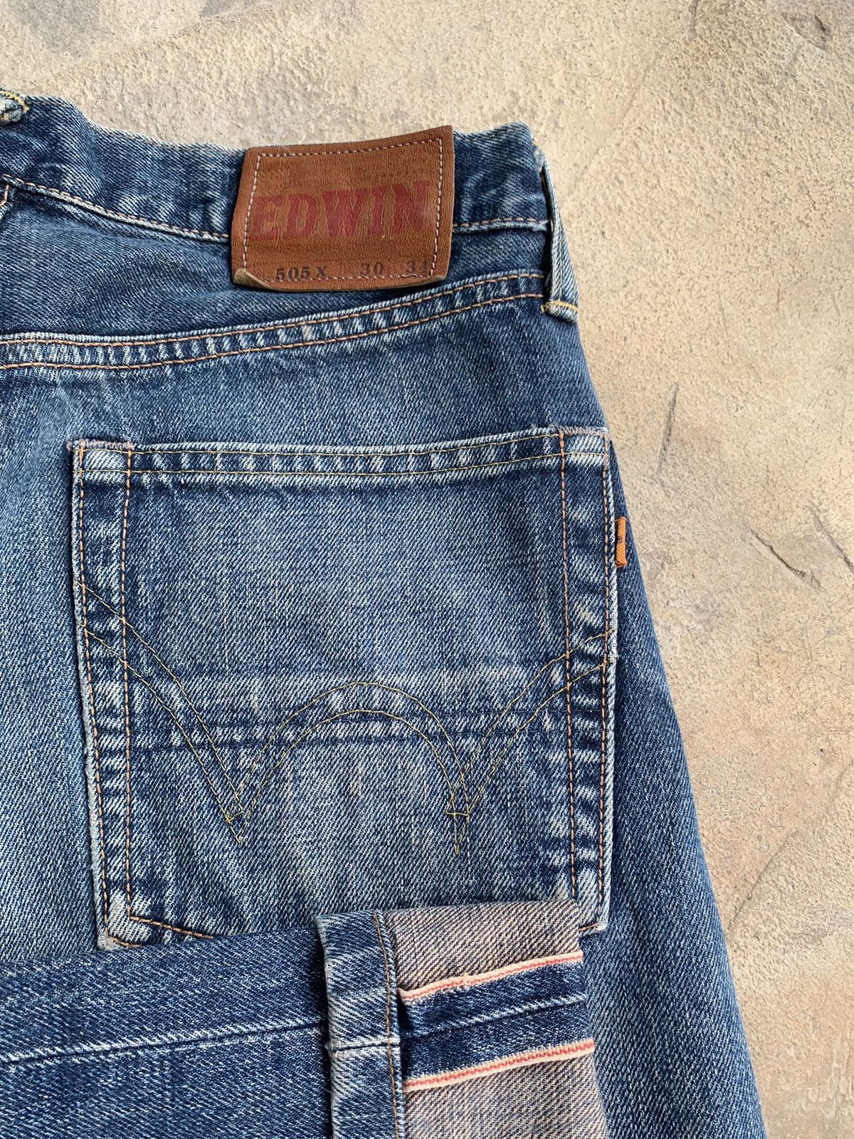 Edwin × Japanese Brand Vintage Edwin 505X Baggy Selvedge Distressed Denim Size US 29 - 5 Thumbnail
