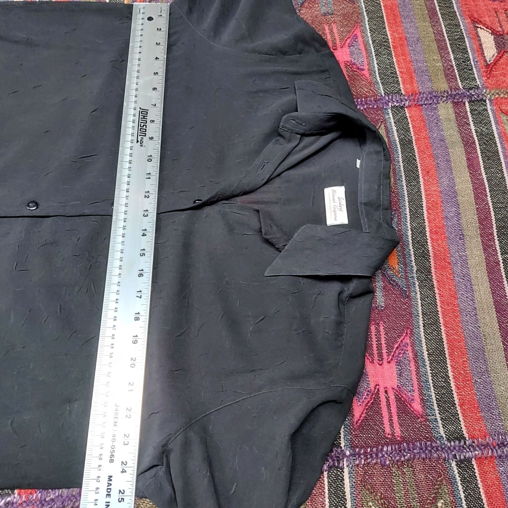 Sisley Sisley Relaxed Elegance Made in Italy Button Up Long Sleeve Sheer Blouse Sz 48 Black Size XL / US 12-14 / IT 48-50 - 7 Thumbnail