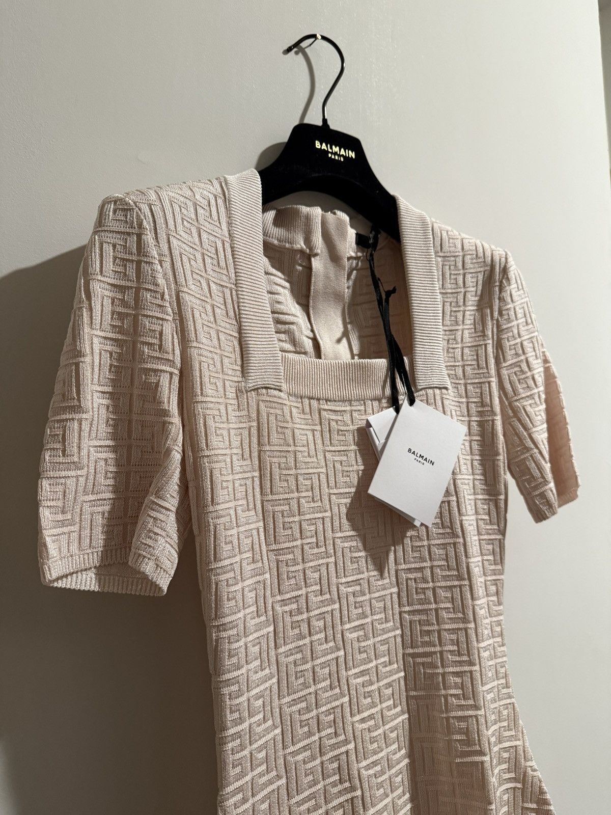 Balmain BALMAIN ‘25 Knit PB Labyrinth Mini Dress *New With Tags* Size XS / US 0-2 / IT 36-38 - 4 Thumbnail