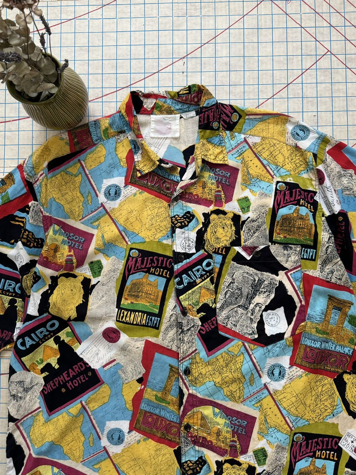 Other × Vintage Vintage Short Sleeve Button Up Cairo Egypt Luxor Tourist Size US XL / EU 56 / 4 - 4 Thumbnail