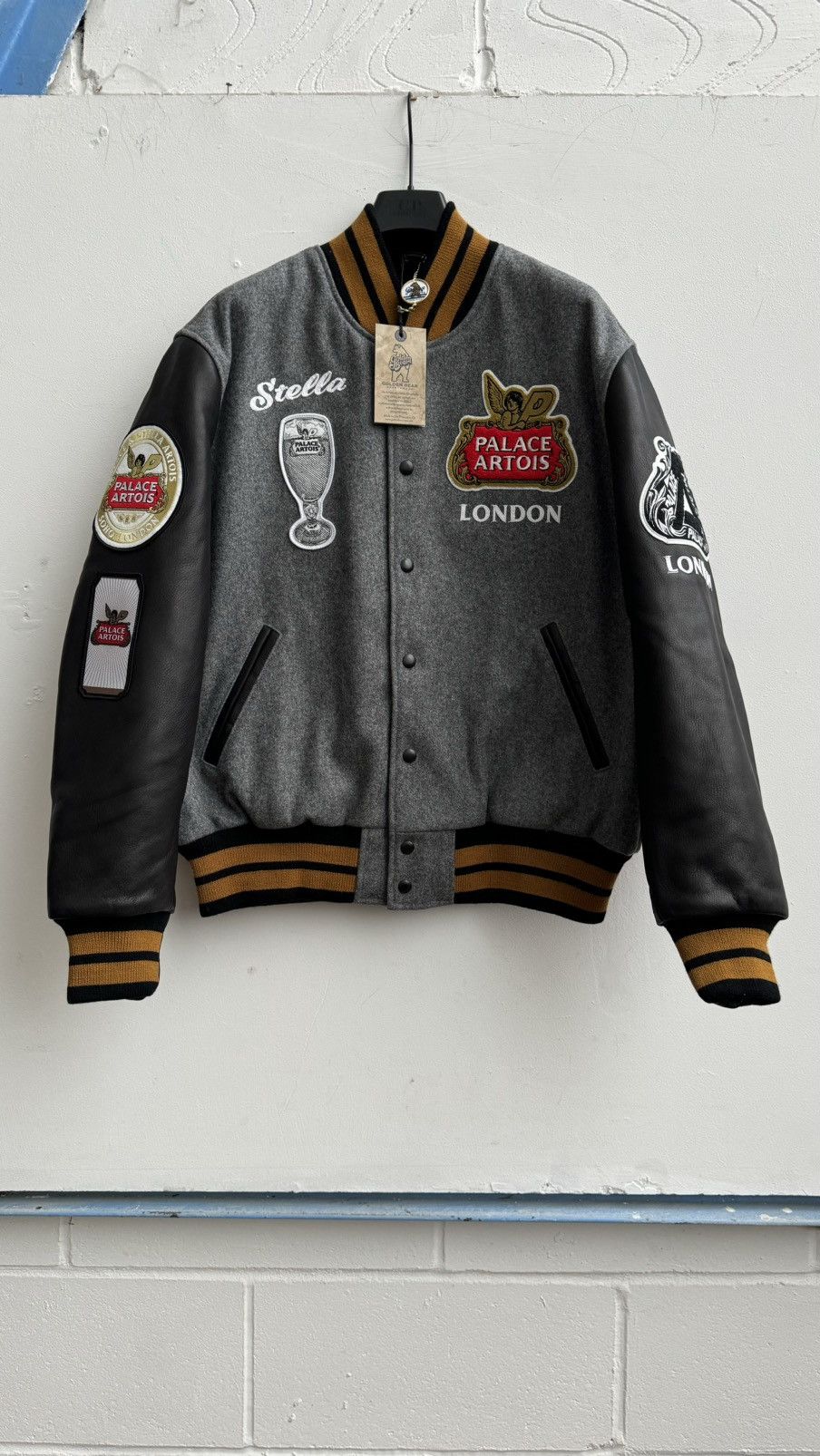 Palace Palace x Stella Artois Wool Stadium Jacket In Grey & Black Size US XL / EU 56 / 4 - 3 Thumbnail