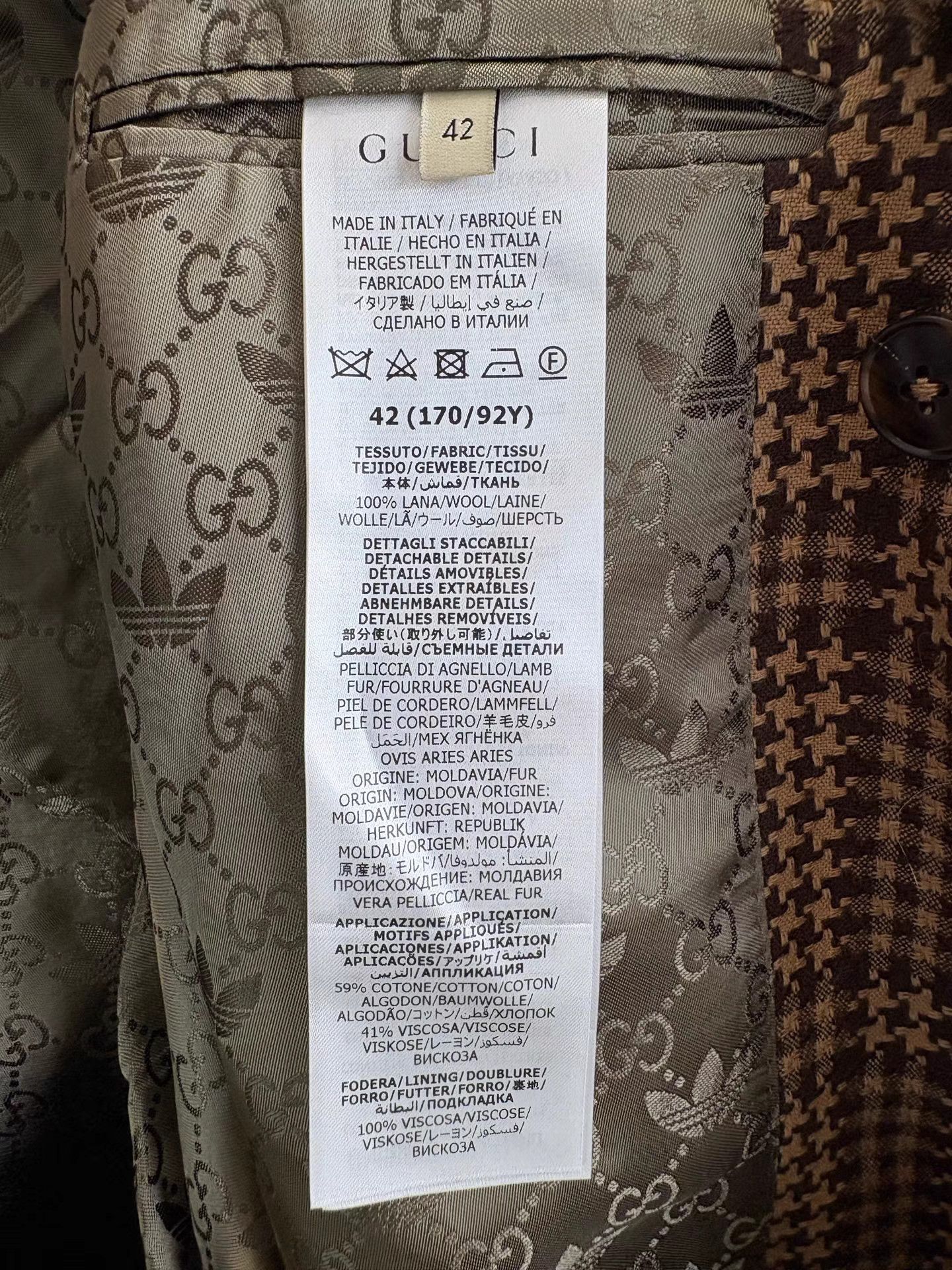Gucci Gucci × Adidas Checkered Coat Size M / US 6-8 / IT 42-44 - 6 Thumbnail