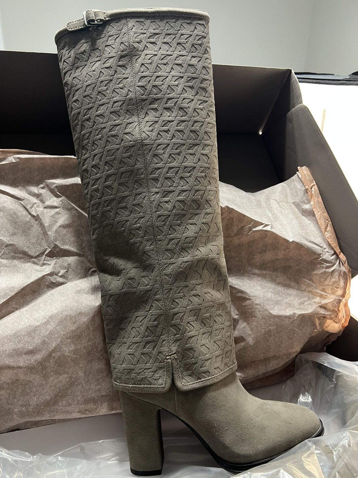 Franco Sarto Franco Sarto Informa West Tall Heeled Boot -Grey Suede Size US 5.5 / IT 35.5 - 2 Thumbnail