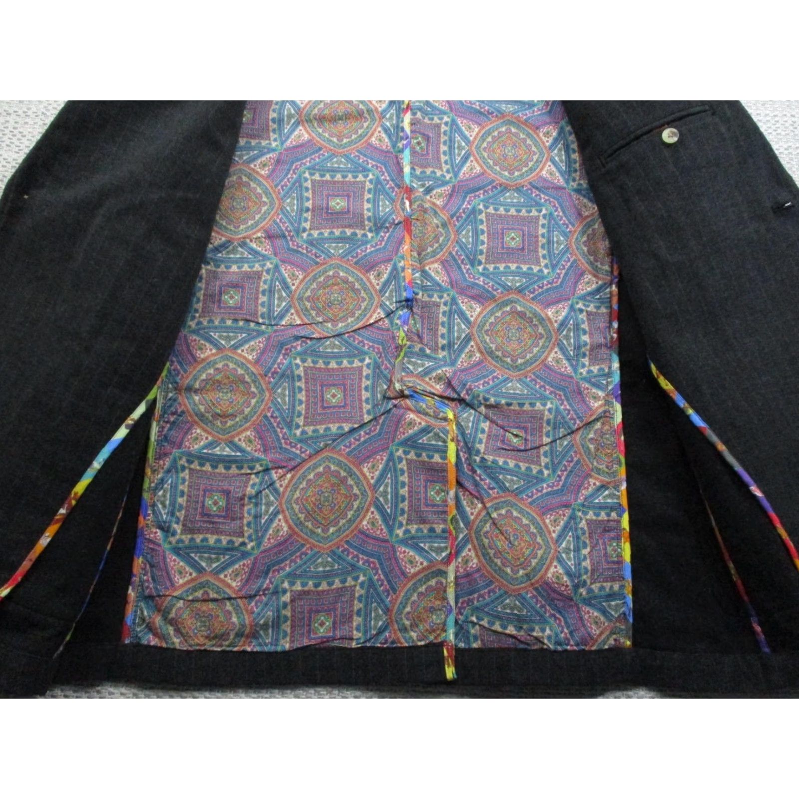 Robert Graham Robert Graham Blazer Mens Large Pinstripe Wool Blend Sport Coat Jacket Lined Size 42R - 7 Thumbnail