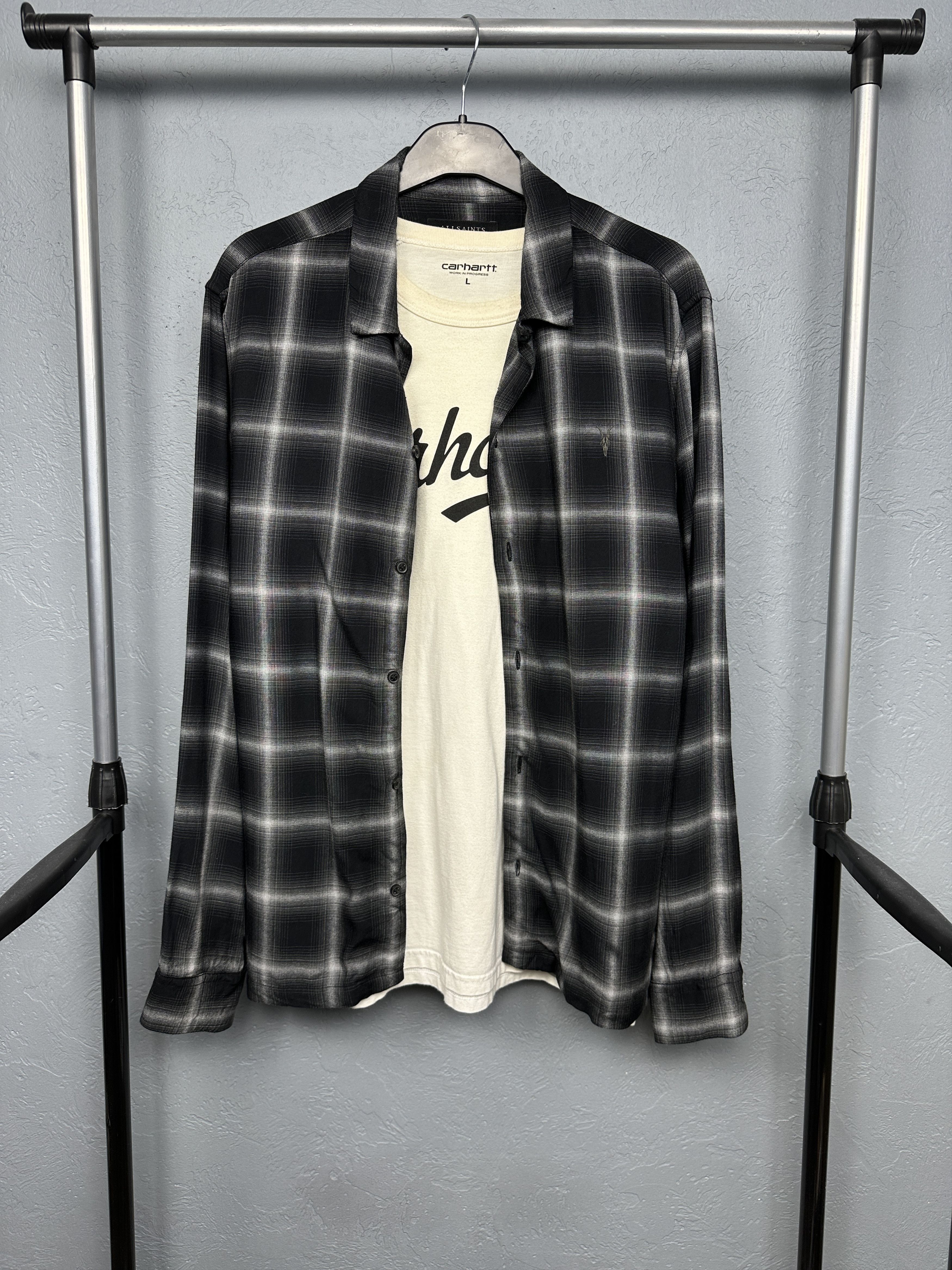 Allsaints Allsaints Mens Biloxi Flannel Plaid Shirt Size US S / EU 44-46 / 1 - 1 Thumbnail