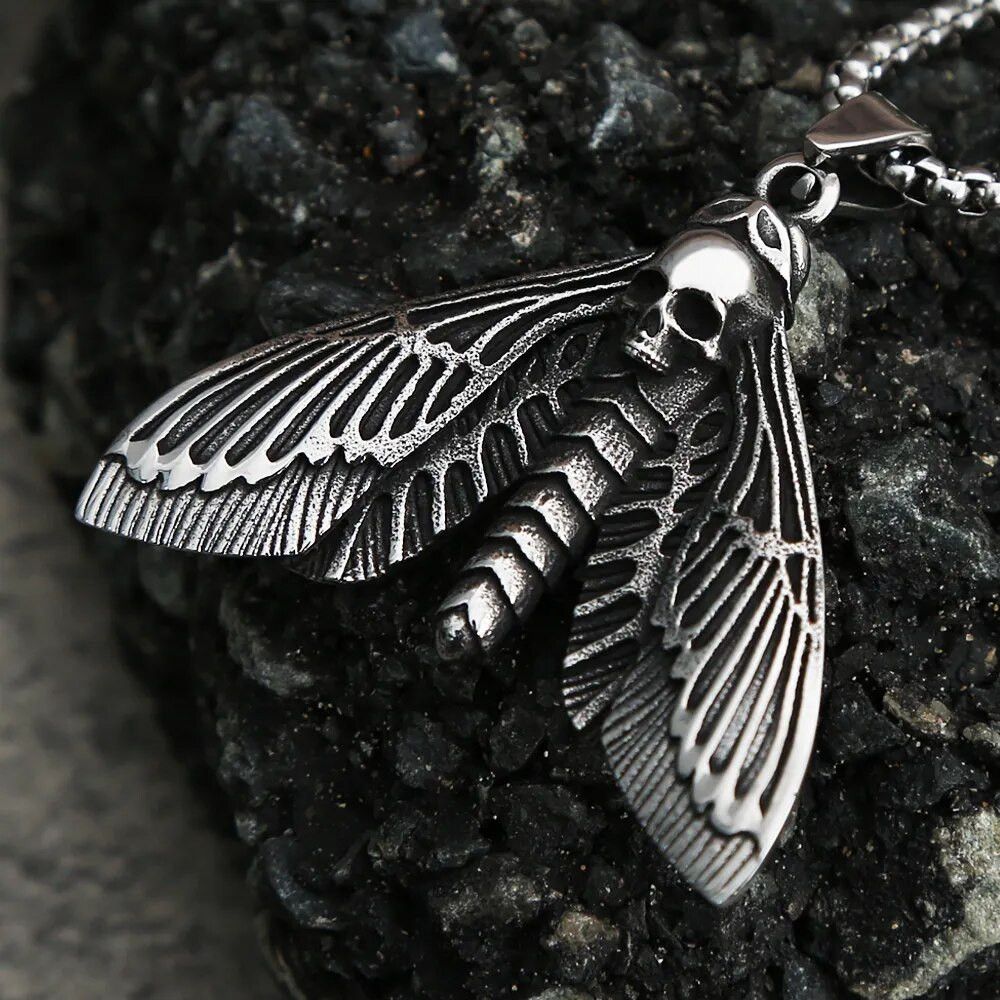 Jewelry Death Moth Butterfly Pendant Necklace Size ONE SIZE - 3 Thumbnail