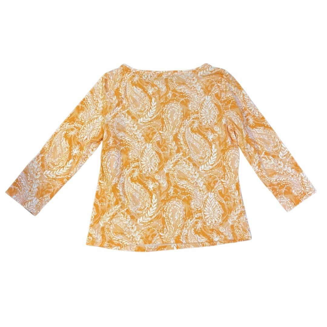 Talbots Bateau Neck Paisley Top Petite SZ M Artsy Casual Boho Indie Size M / US 6-8 / IT 42-44 - 2 Thumbnail