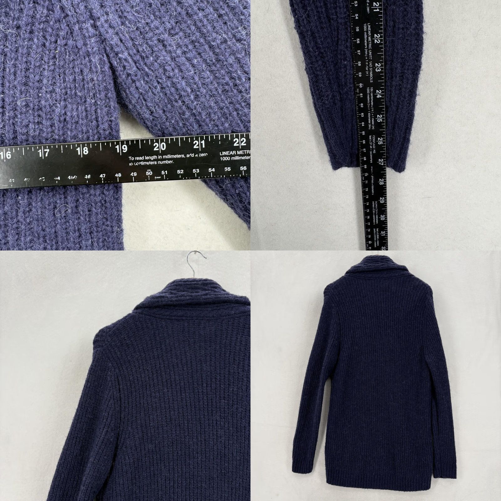 Vineyard Vines Vineyard Vines Cardigan Sweater Womens Large Blue Wool Alpaca Shawl Cable Knit V-Neck Long Sleeve Solid Knitted Pattern Button Winter Casual Womens Size L / US 10 / IT 46 - 8 Thumbnail