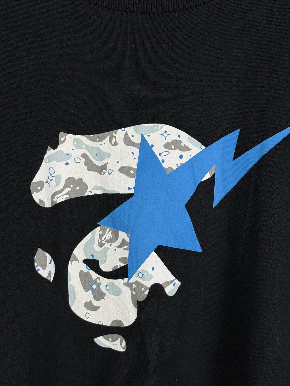 Bape Bape Space Camo Ape Face On Bapesta Tee Black Size US XXL / EU 58 / 5 - 3 Thumbnail