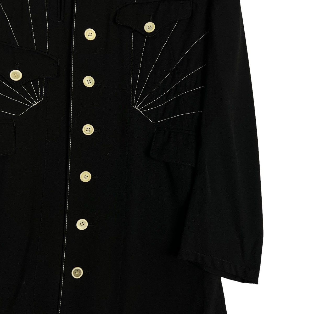 Yohji Yamamoto 🔥SPRING WINTER LONG JACKET WITH SUNRAYS OF JAPAN DESIGN Size S / US 4 / IT 40 - 8 Thumbnail