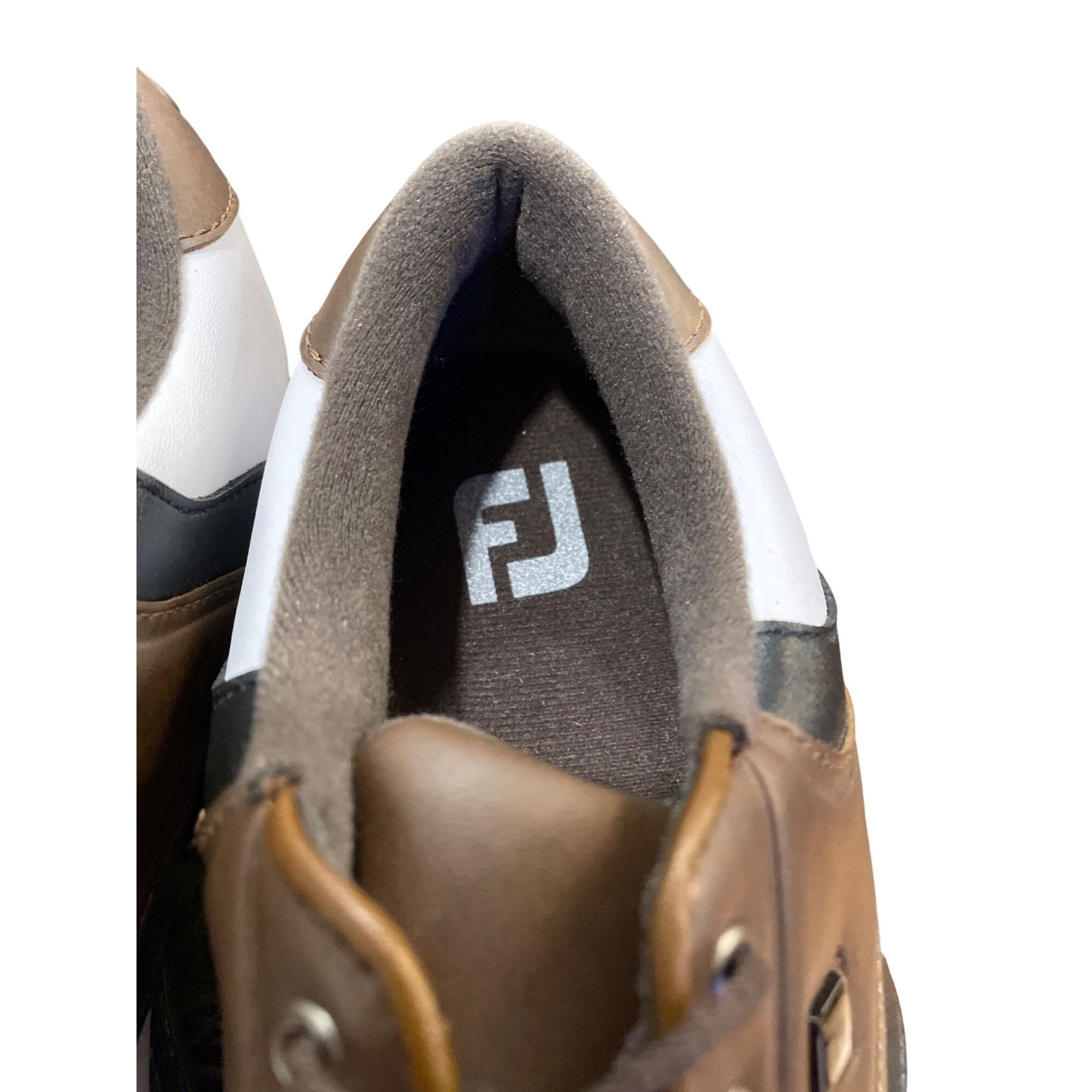 Footjoy Foot Joy mens white brown leather rubber golf shoes sneakers Size US 8.5 / EU 41-42 - 10 Thumbnail