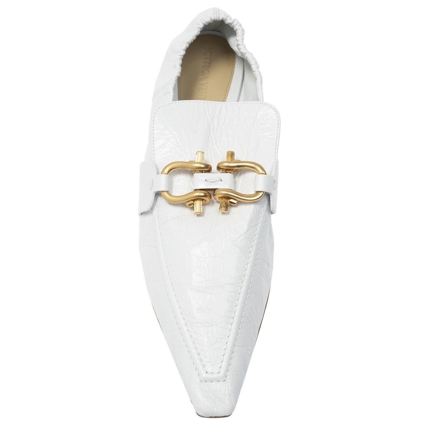 Bottega Veneta NEW BOTTEGA VENETA Mocassins Madame White Gold Sz 40.5 Loafe Size US 10.5 / IT 40.5 - 1 Thumbnail
