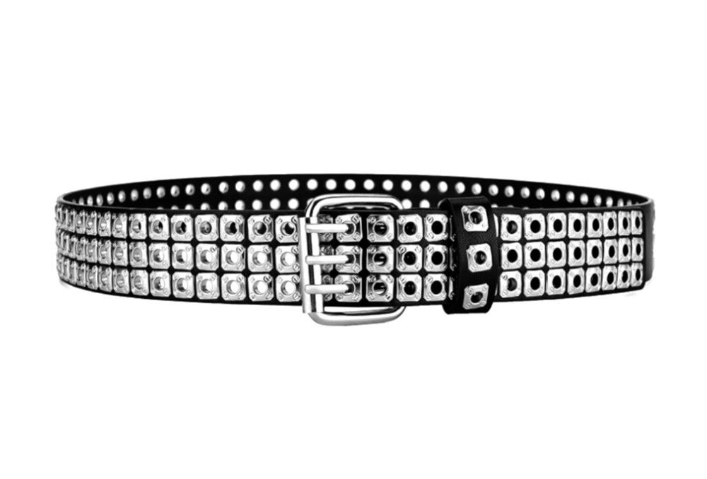 Japanese Brand × Vintage Punk Werewolf Claw Square Rivet Eyelets Leather Belt Rave Size ONE SIZE - 4 Thumbnail