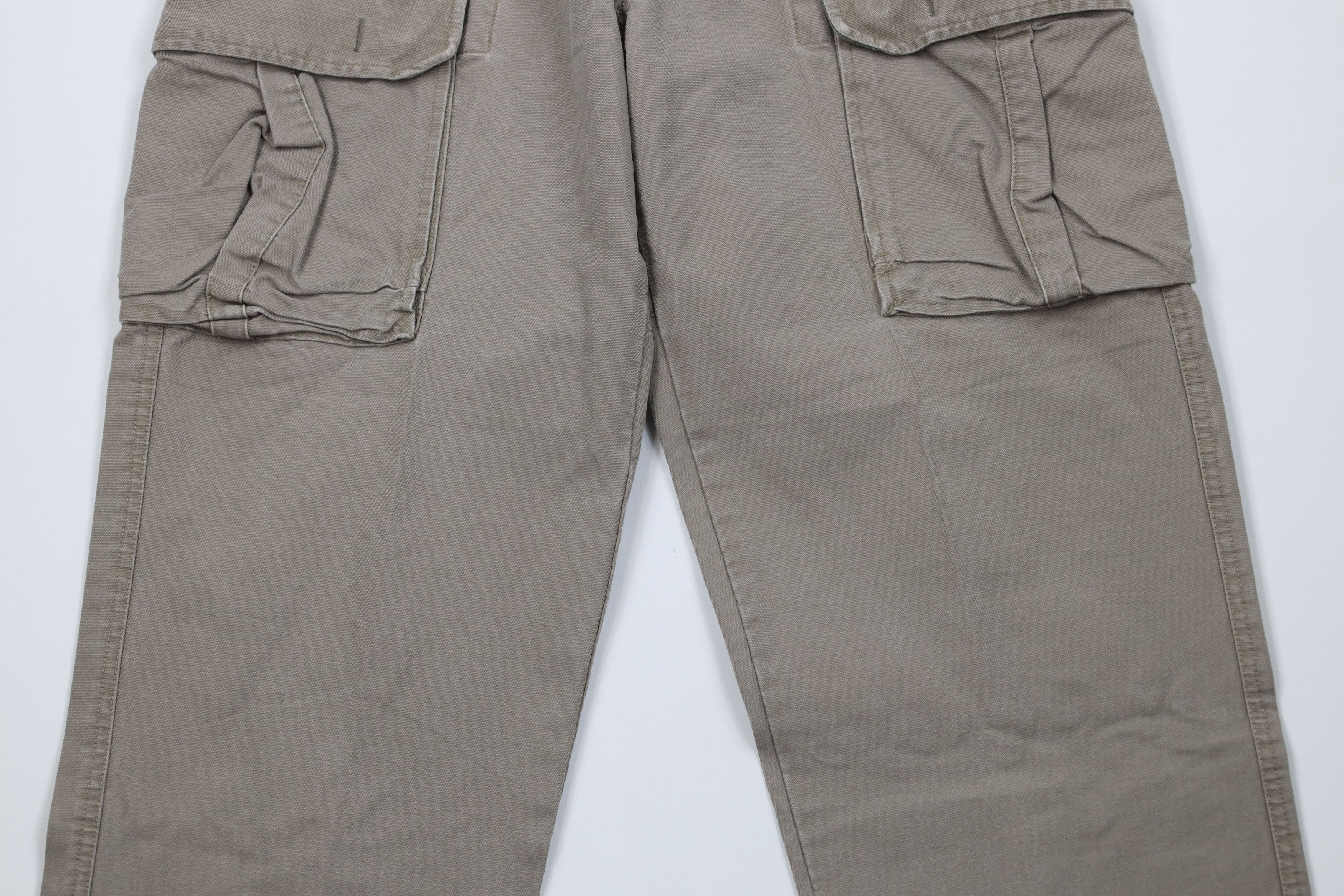 Vintage Vintage 90s Y2K Streetwear Canvas Wide Leg Cargo Pants Beige Size US 29 - 3 Thumbnail
