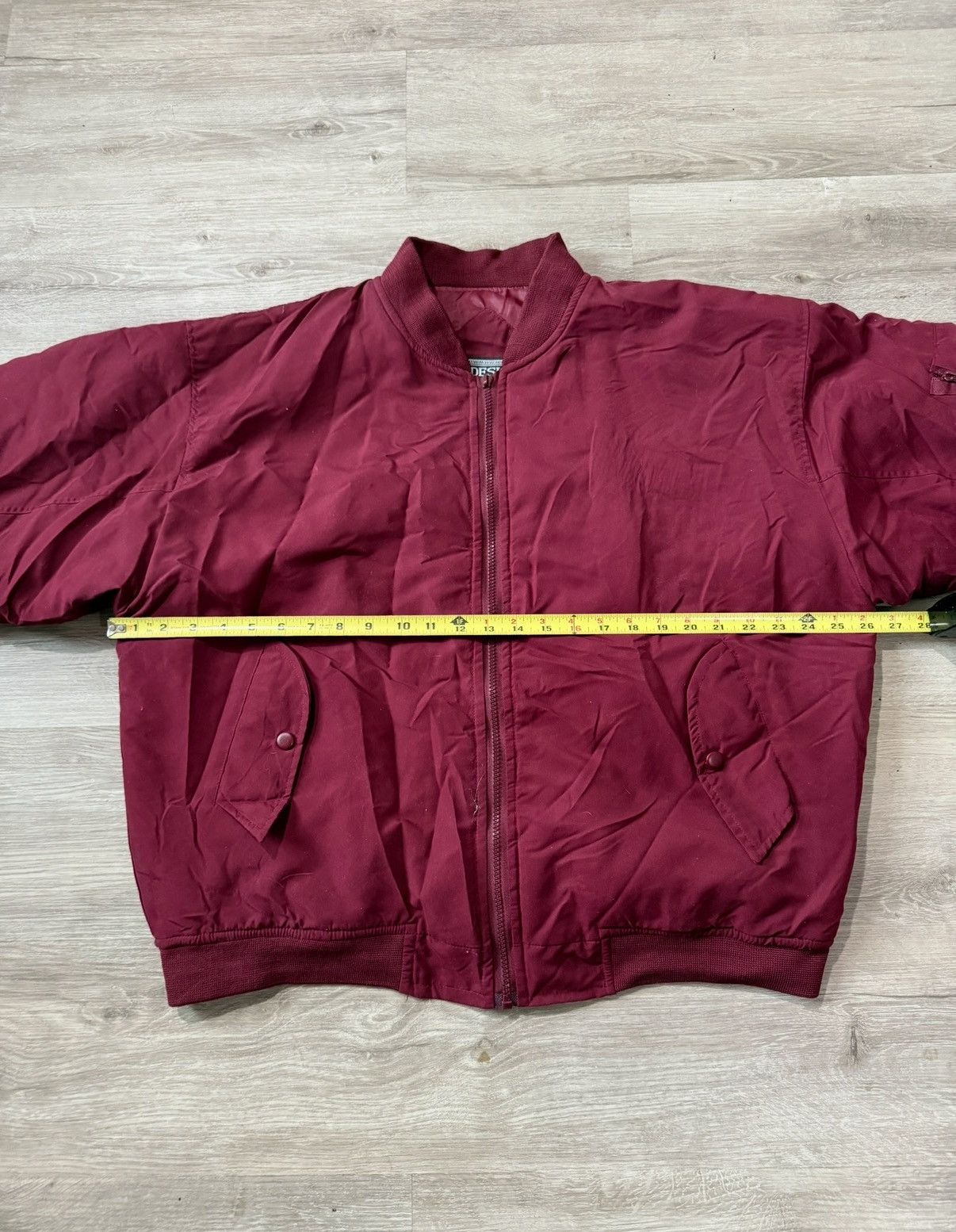 Vintage 90s Burgundy Design Crew bomber jacket Size US L / EU 52-54 / 3 - 4 Thumbnail