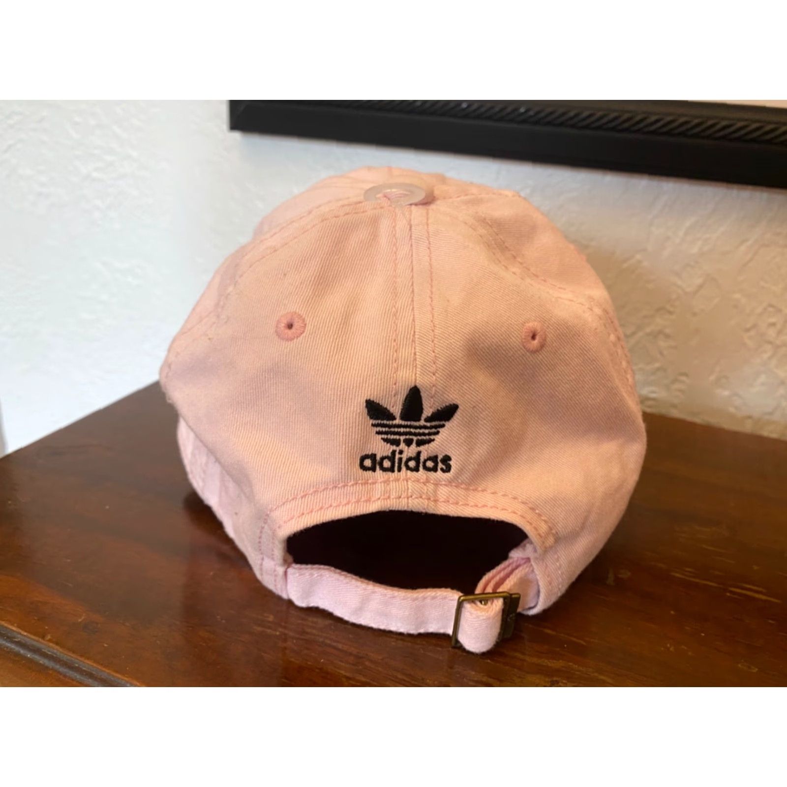 Adidas adidas Hat Cap Strap Back Pink Black Trefoil Logo Womens Adjustable Knit Casual Baseball Cap Size ONE SIZE - 3 Thumbnail