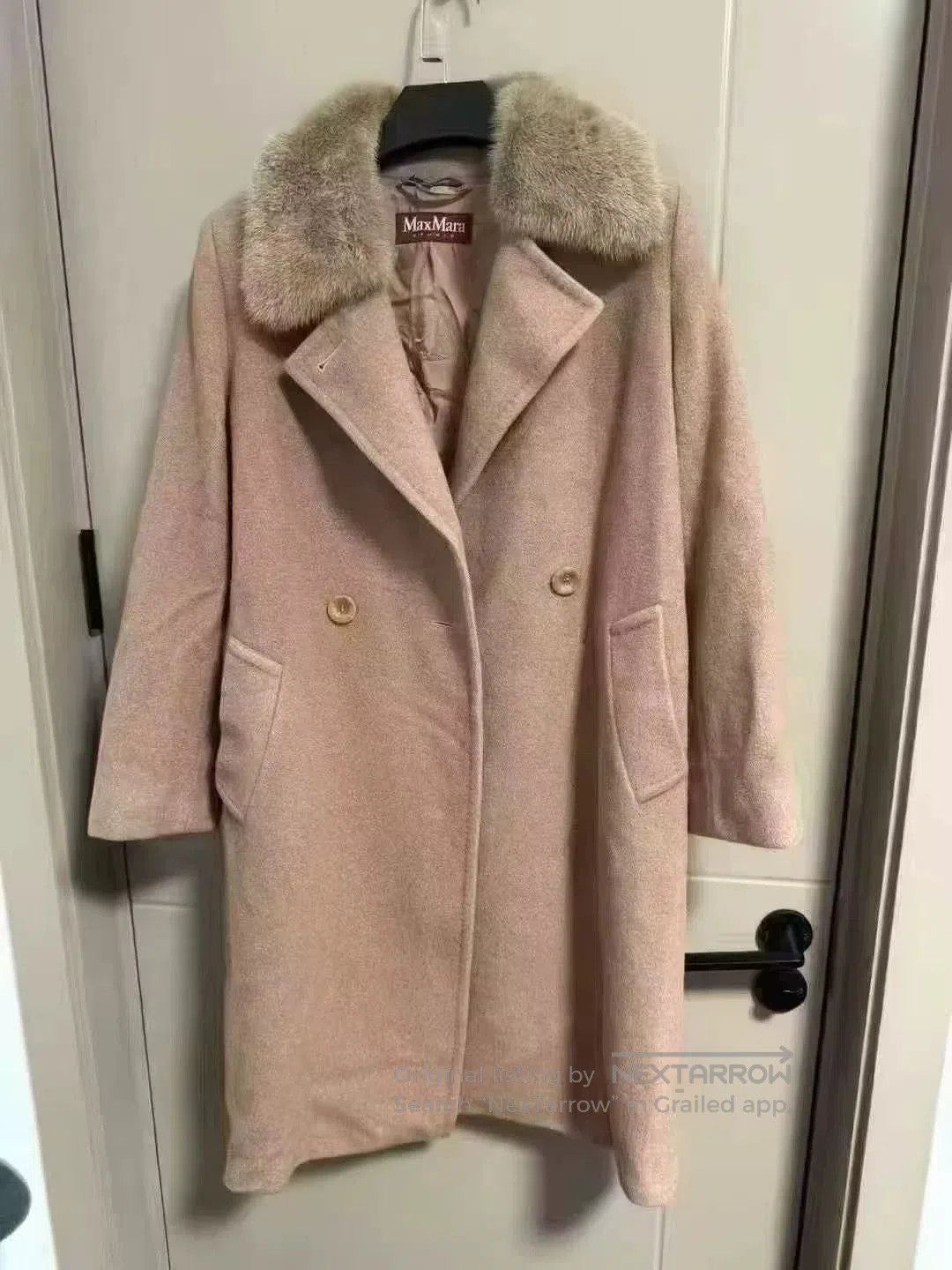 Max Mara Maxmara Fur Collar Wool Coat. Size S / US 4 / IT 40 - 1 Thumbnail